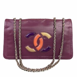 【1円～】シャネル CHANEL バッグ ショルダーバッグ マトラッセ チェーンショルダー 6番台 ココマーク レザー パープル 中古