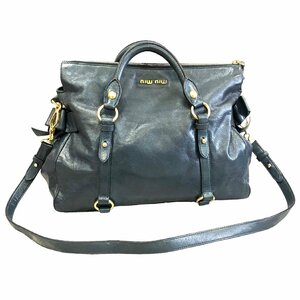 1円～ ミュウミュウ miu miu ミュウミュウ バッグ ハンドバッグ ショルダーバッグ 2WAY レザー グリーン 26 中古