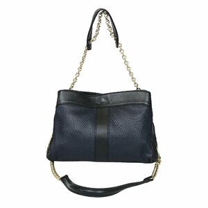 1円～ クロエ CHLOE バッグ ハンドバッグ ショルダーバック 2way ゴールドチェーン 764-33532 ブラック レザー 中古