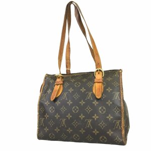 【中古】ルイヴィトン LOUIS VUITTON バッグ ハンドバッグ ポパンクール・オ モノグラム M40007 SR0046 レザー ブラウン 中古