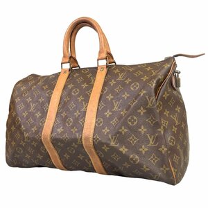 【1円～】 ルイヴィトン LOUIS VUITTON バッグ ボストンバッグ キーポル45 モノグラム M41428 レザー ブラウン 中古