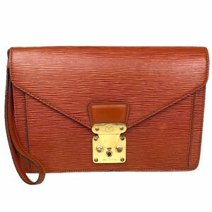 [1 иен ~] Louis Vuitton LOUIS VUITTON сумка сумка ручная сумочка сцепление задний epi M52613 MI9003 кожа Brown б/у 
