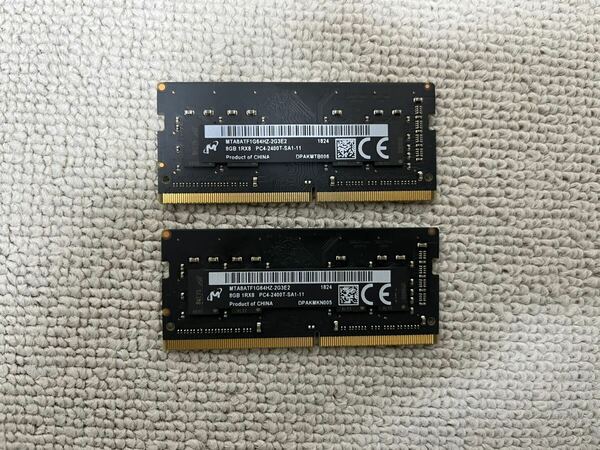 【１】Apple純正 Micron DDR4-2400T-8GB×2枚計16GB