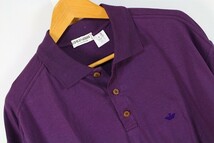 GIORGIO ARMANI ジョルジオアルマーニ 美品近い ポロシャツ トップス 半袖 イタリヤ製 無地 カラー L 紫 パープル メンズ [872473]_画像2