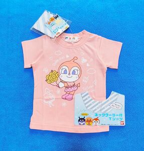 新品　100cm　アンパンマン　ネッククーラー付き半袖Ｔシャツ　ドキンちゃんピンク