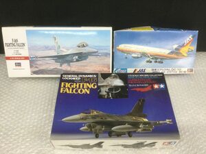 YS397-80【未組立保管品プラモデル3点まとめ】タミヤ 1/72 F-16 ファイティングファルコン/ハセガワ F-16N トップガン/飛行機 DC-10/t