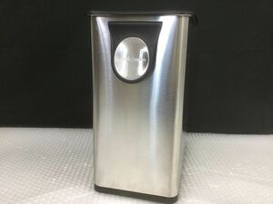 OH164-100【中古】シンプルヒューマンsimplehuman ダストボックス コンパクト ゴミ箱 高さ31cm奥行27cm横17cm/ステンレス製t