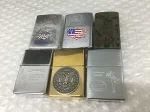 KG064-60【ジッポ6点まとめ】ZIPPO UNITED STATES OF AMERICA/USA 迷彩 アメリカン クラシック/mirror special ビール/自由の女神/t