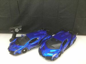 D907-120【中古2点まとめ】ハピネットオリジナル R/C 1/24 Lamborghini Sian Bleuランボルギーニ シアン ブルーラジコントイ/リモコン1点t