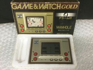 D902-60-M【通電動作確認済み】ゲームウォッチ ゴールド マンホール MH-06 GAME&WATCH MANHOLE ニンテンドー Nintendo/箱付きt