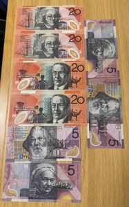  старый банкноты Австралия 100 доллар . доллар булавка . зарубежный банкноты Австралия доллар 20×4 5×4 всего 100 доллар 