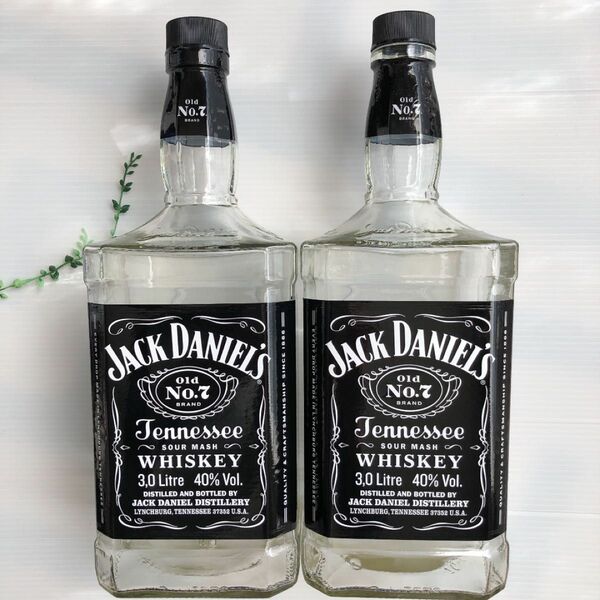 ★ジャックダニエル1750ml★バーボン空き瓶2本セット★雑貨 JACK DANIEL