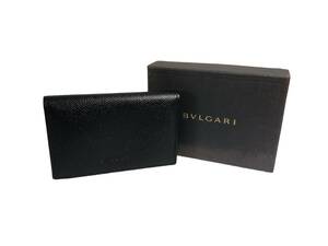 BVLGARI ブルガリ クラシコ カードケース パスケース 名刺入れ ロゴ レザー ブラック 黒 美品