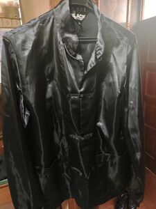 コムデギャルソン　CDG ロゴ　チャイナ　シャツブルゾン　ジャケット　BLACK　黒
