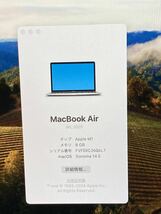 美品 MacBook Air 2020 M1 A2337 MGN63J/A 8GB/256GB シルバー_画像5