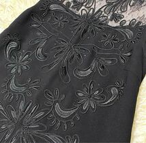 GRACE CONTINENTAL グレースコンチネンタル ロング ワンピース 花柄 フラワー 刺繍 フレア ドレス パーティー 黒 ブラック 36_画像4