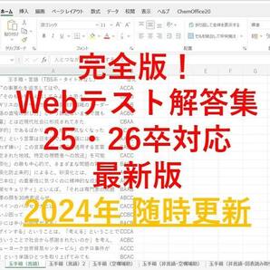 【25・26卒】WEBテスト解答集★大容量★玉手箱 新型玉手箱 TG-WEB GAB WRINKLE WEBキャスティング テストセンター 就活情報等の画像1