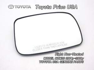 プリウスNHW20【TOYOTA】トヨタPRIUS純正USドアミラーガラス右側(ヒーター無し)/USDM北米仕様USA鏡面ミラーグラス英文字入りミラーレンズ