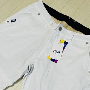 新品★フィラ ゴルフ FILA GOLF エンボス飛び柄 吸汗速乾 ストレッチ クロップドパンツ★春夏★ホワイト★w78★送料185円の画像4