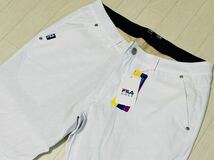 新品★フィラ ゴルフ FILA GOLF エンボス飛び柄 吸汗速乾 ストレッチ クロップドパンツ★春夏★ホワイト★w82★送料185円_画像4