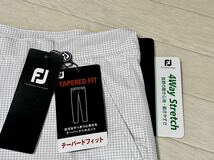 新品★FootJoy フットジョイ ミニ千鳥プリント 吸汗速乾 4WAYストレッチ テーパードパンツ/春夏/ホワイト/サイズXL(w86-90)/送料185円_画像6