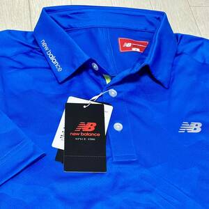 新品★ニューバランス ゴルフ New Balance Golf カモフラ柄 メッシュジャガード 吸汗速乾 半袖ポロシャツ/ブルー/サイズ5(L)/送料185円