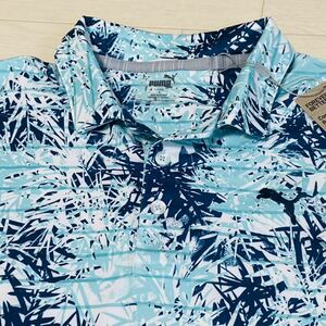  new goods * Puma Golf botanikaru print . water speed . polo-shirt with short sleeves /EM/ size XL/ postage 185 jpy 