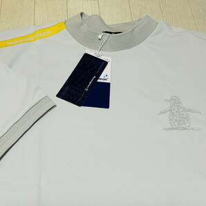 新品★マンシングウェア Munsingwear ゴルフウェア KEEP CLEAN 吸汗速乾 半袖モックネックシャツ★グレー★サイズ3L★送料185円の画像1