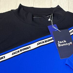 新品★PEARLY GATES パーリーゲイツ Jack Bunny!! メッシュ天竺ダブルフェイス 吸水速乾 半袖モックネックシャツ★サイズ6(LL)★送料185円