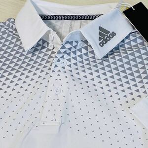  новый товар * Adidas Golf плечо принт AEROREADY рубашка-поло с коротким рукавом * белый * размер M* стоимость доставки 185 иен 