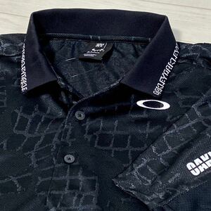  новый товар * Oacley Golf Jaguar do рисунок . пот скорость . рубашка-поло с коротким рукавом Oakley Across JQ Polo/BK/ размер L/ стоимость доставки 185 иен 