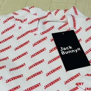 新品★PEARLY GATES パーリーゲイツ Jack Bunny!! 斜めロゴデザイン 吸水速乾 半袖モックネックシャツ★サイズ4(M)★送料185円