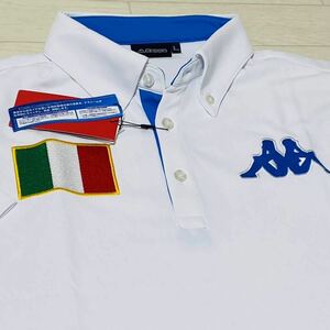  новый товар * Kappa Golf Kappa GOLF Logo нашивка . пот скорость . короткий рукав кнопка down рубашка / белый / размер L/ стоимость доставки 185 иен 