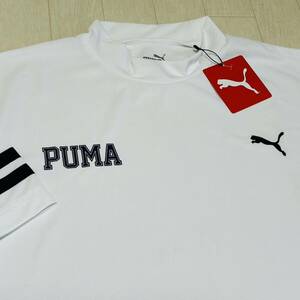  новый товар * Puma Golf PUMA GOLF. изначальный Logo × рукав линия дизайн . вода скорость . короткий рукав mok шея рубашка / белый / размер L/ стоимость доставки 185 иен 