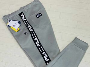  new goods *FILA GOLF filler Golf side line switch light weight cardboard knitted sweat tapered jogger pants / spring summer / gray /w78