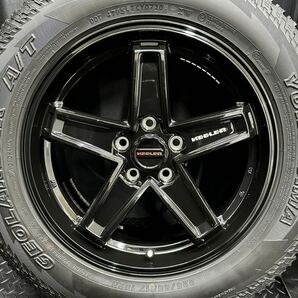 美品★wedsホイール&225/65R17 ヨコハマ GEOLANDAR A/T G015 4本 №B240501-B3 ハリアー RAV4 レクサスNX エクストレイル等/114.3*ブラックの画像3