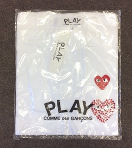 新品未開封【コムデギャルソン COMME des GARCONS】 Tシャツ PLAY きらきらラインストーン★希少/限定品