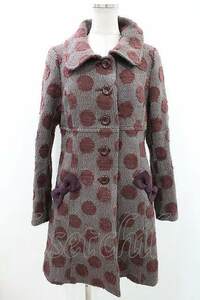 Emily Temple cute / polka dot wool coat Free gray H-24-04-10-1039-ET-CO-NS-ZT-C040