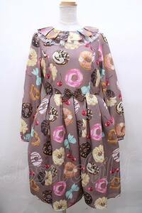 Emily Temple cute / many doughnuts One-piece Brown Y-24-05-01-142-ET-OP-SZ-ZY