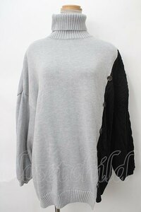 NieR Clothing / バイカラーニット 黒ｘグレー S-24-04-29-045-PU-TO-AS-ZY