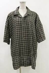 MiDiom / Check Open Collar Shirt ブラック H-24-05-02-041-PU-BL-KB-ZH