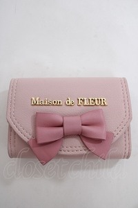 Maison de FLEUR / バイカラーリボンキーケース F ピンク Y-24-05-01-033-LO-ZA-SZ-ZY