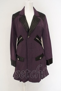 ALGONQUINS / satin switch bai color long jacket purple × black O-24-03-27-059-AL-JA-IG-ZT-C045