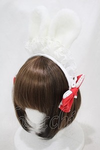 Angelic Pretty / Bunnyパティスリーセットのカチューシャ 白/レッド H-24-05-09-1001-AP-AC-NS-ZH