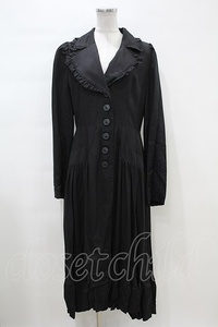 BPN / оборка длинное пальто чёрный H-24-02-04-064-GO-CO-KB-ZT-C042