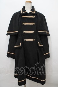 axes femme kawaii / COAT ケープ付きナポレオンコート 黒 Y-24-02-22-168-AX-CO-AS-ZT-C042