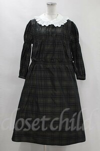 Jane Marple / Memory shadow check shirring dress H-23-06-28-2031-1-OP-JM-L-KB-ZT327