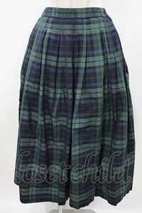 Jane Marple Dans Le Saｌon / Memorial Check Tuck Skirt グリーン×ネイビー H-24-05-12-1016-JM-SK-KB-ZT0516H