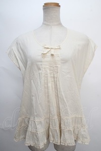 KANEKO ISAO / tuck go in .. frill blouse unbleached cloth Y-24-05-13-061-EL-BL-SZ-ZY