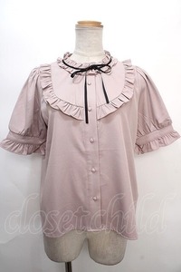 evelyn / U frill blouse pink Y-24-05-10-039-LO-BL-SZ-ZY